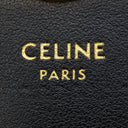 セリーヌ CELINE トリオンフ フラップ付き カードホルダー ブラック カーフ シャイニーカーフスキン カードケース ゴールド金具 黒 カード入れ 名刺入れ