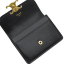 セリーヌ CELINE トリオンフ フラップ付き カードホルダー ブラック カーフ シャイニーカーフスキン カードケース ゴールド金具 黒 カード入れ 名刺入れ
