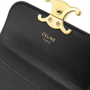 セリーヌ CELINE トリオンフ フラップ付き カードホルダー ブラック カーフ シャイニーカーフスキン カードケース ゴールド金具 黒 カード入れ 名刺入れ