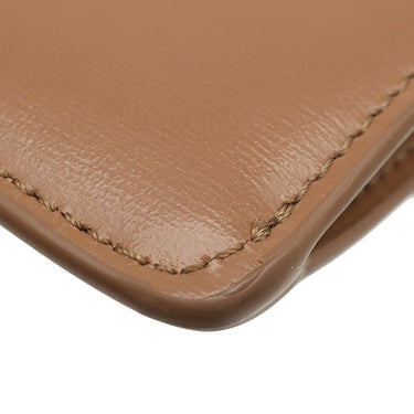 セリーヌ CELINE トリオンフ フラップ付き カードホルダー ブラウン系 カーフ シャイニーカーフスキン カードケース ゴールド金具 茶