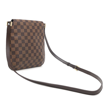 ルイヴィトン LOUIS VUITTON ミュゼット サルサ ロングストラップ N51300 ダミエエベヌ ダミエキャンバス ショルダーバッグ ゴールド金具 茶 肩掛け