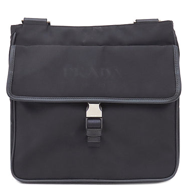 プラダ PRADA 三角ロゴ ショルダ― VA0269 NERO ナイロン レザー テスート サフィアーノ ショルダーバッグ シルバー金具 黒 斜め掛け