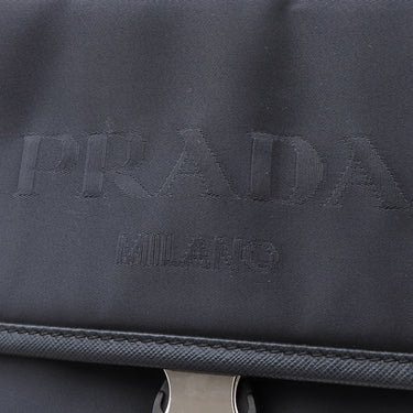 プラダ PRADA 三角ロゴ ショルダ― VA0269 NERO ナイロン レザー テスート サフィアーノ ショルダーバッグ シルバー金具 黒 斜め掛け