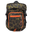 バーバリー BURBERRY レオ アニマルプリント ナイロン カーキ×オレンジ ナイロン ボディバッグ シルバー金具 アニマル柄 レオパード