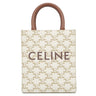 セリーヌ CELINE ミニ バーティカル カバ ホワイト レザー トリオンフキャンバス 2WAYバッグ ゴールド金具 白 トート ショルダー