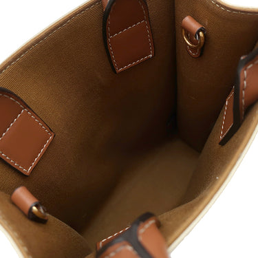 セリーヌ CELINE ミニ バーティカル カバ ホワイト レザー トリオンフキャンバス 2WAYバッグ ゴールド金具 白 トート ショルダー