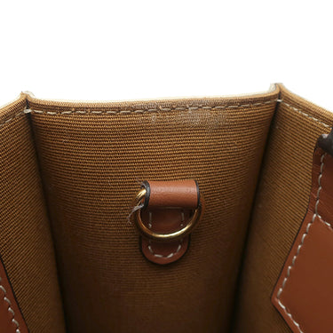 セリーヌ CELINE ミニ バーティカル カバ ホワイト レザー トリオンフキャンバス 2WAYバッグ ゴールド金具 白 トート ショルダー