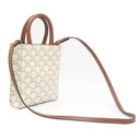 セリーヌ CELINE ミニ バーティカル カバ ホワイト レザー トリオンフキャンバス 2WAYバッグ ゴールド金具 白 トート ショルダー