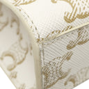 セリーヌ CELINE ミニ バーティカル カバ ホワイト レザー トリオンフキャンバス 2WAYバッグ ゴールド金具 白 トート ショルダー