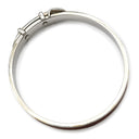 エルメス HERMES サンチュール ブラウンXシルバー レザー メタル バングル 赤茶 ブレスレット ベルトモチーフ　