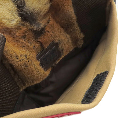 プラダ PRADA B10661 ナチュラル レザー キャンバス PELLICCIA WINTER ショルダーバッグ シルバー金具 ハムスター ファー 斜め掛け 茶