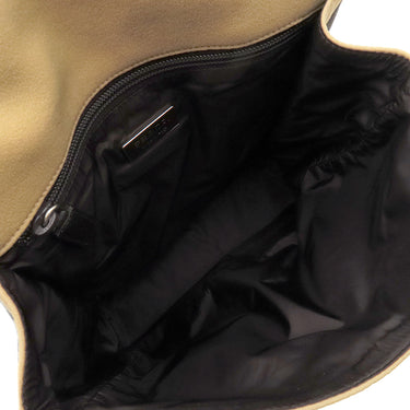 プラダ PRADA B10661 ナチュラル レザー キャンバス PELLICCIA WINTER ショルダーバッグ シルバー金具 ハムスター ファー 斜め掛け 茶