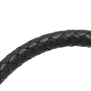 エルメス HERMES ジャンボ ブラック×シルバー レザー メタル チョーカー 二連ブレスレット