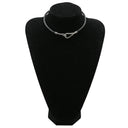 エルメス HERMES ジャンボ ブラック×シルバー レザー メタル チョーカー 二連ブレスレット