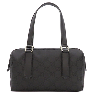 グッチ GUCCI ミニボストン 257289 ブラック ナイロン レザー ハンドバッグ シルバー金具 黒 肩掛け アウトレット品