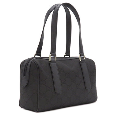 グッチ GUCCI ミニボストン 257289 ブラック ナイロン レザー ハンドバッグ シルバー金具 黒 肩掛け アウトレット品
