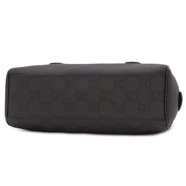 グッチ GUCCI ミニボストン 257289 ブラック ナイロン レザー ハンドバッグ シルバー金具 黒 肩掛け アウトレット品