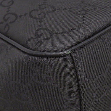 グッチ GUCCI ミニボストン 257289 ブラック ナイロン レザー ハンドバッグ シルバー金具 黒 肩掛け アウトレット品