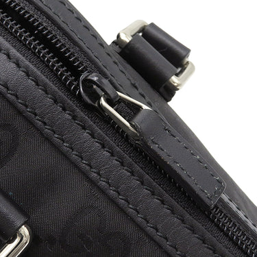 グッチ GUCCI ミニボストン 257289 ブラック ナイロン レザー ハンドバッグ シルバー金具 黒 肩掛け アウトレット品