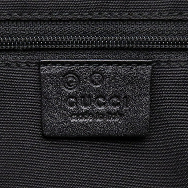 グッチ GUCCI ミニボストン 257289 ブラック ナイロン レザー ハンドバッグ シルバー金具 黒 肩掛け アウトレット品