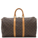 ルイヴィトン LOUIS VUITTON キーポル 45 M41428 モノグラム モノグラムキャンバス ボストンバッグ ゴールド金具 茶 イニシャル刻印あり 鍵・パドロック欠品