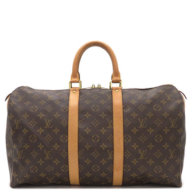 ルイヴィトン LOUIS VUITTON キーポル 45 M41428 モノグラム モノグラムキャンバス ボストンバッグ ゴールド金具 茶 イニシャル刻印あり 鍵・パドロック欠品