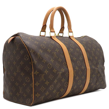 ルイヴィトン LOUIS VUITTON キーポル 45 M41428 モノグラム モノグラムキャンバス ボストンバッグ ゴールド金具 茶 イニシャル刻印あり 鍵・パドロック欠品