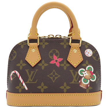 ルイヴィトン LOUIS VUITTON ナノ アルマ M12199 モノグラム×キャンディレッド モノグラムキャンバス ショルダーバッグ ゴールド金具 茶 ヴィヴィエンヌ ホリデー コレクション