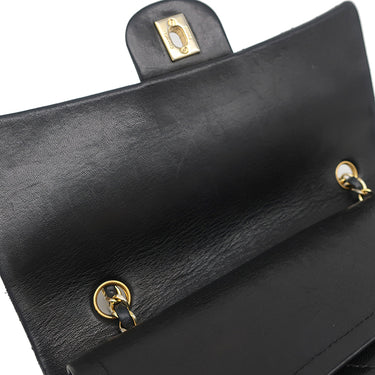 シャネル CHANEL マトラッセ 25 チェーン ショルダー ブラック ラムスキン ショルダーバッグ ゴールド金具 黒 Wフラップ