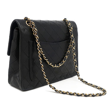 シャネル CHANEL マトラッセ 25 チェーン ショルダー ブラック ラムスキン ショルダーバッグ ゴールド金具 黒 Wフラップ