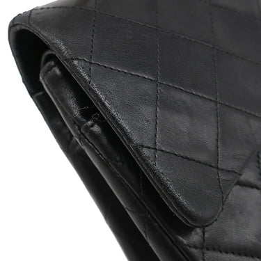 シャネル CHANEL マトラッセ 25 チェーン ショルダー ブラック ラムスキン ショルダーバッグ ゴールド金具 黒 Wフラップ