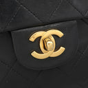 シャネル CHANEL マトラッセ 25 チェーン ショルダー ブラック ラムスキン ショルダーバッグ ゴールド金具 黒 Wフラップ