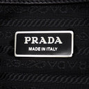 プラダ PRADA メタルロゴ ギャザー ブラック ナイロン レザー 2WAYバッグ シルバー金具 黒 トート ショルダーバッグ