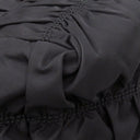 プラダ PRADA メタルロゴ ギャザー ブラック ナイロン レザー 2WAYバッグ シルバー金具 黒 トート ショルダーバッグ