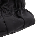 プラダ PRADA メタルロゴ ギャザー ブラック ナイロン レザー 2WAYバッグ シルバー金具 黒 トート ショルダーバッグ