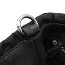 プラダ PRADA メタルロゴ ギャザー ブラック ナイロン レザー 2WAYバッグ シルバー金具 黒 トート ショルダーバッグ