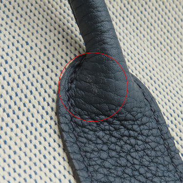 エルメス HERMES ガーデンパーティー PM ネイビー×ナチュラル トワルアッシュ ネゴンダ トートバッグ シルバー金具 紺 トワルH