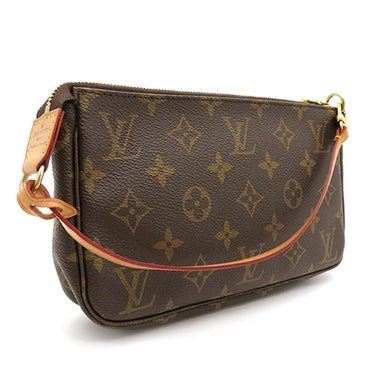 ルイヴィトン LOUIS VUITTON ポシェット アクセソワール M40712 モノグラム モノグラムキャンバス アクセサリーポーチ ゴールド金具 茶 ハンドバッグ