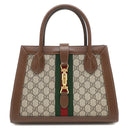 グッチ GUCCI ジャッキー1961 ミディアムトート 649016 ベージュXブラウン GGスプリームキャンバス レザー 2WAYバッグ ショルダーバッグ ウェブ シェリーリボン