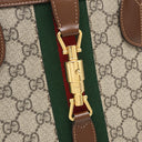 グッチ GUCCI ジャッキー1961 ミディアムトート 649016 ベージュXブラウン GGスプリームキャンバス レザー 2WAYバッグ ショルダーバッグ ウェブ シェリーリボン