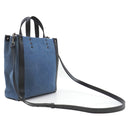 ヴァレンティノ VALENTINO VLTN ロゴ 2Y2B0B78 ブルー×ブラック デニム レザー 2WAYバッグ ブラック金具 青 黒 ショルダー トート スタッズ