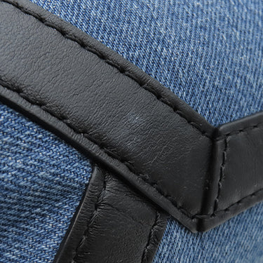 ヴァレンティノ VALENTINO VLTN ロゴ 2Y2B0B78 ブルー×ブラック デニム レザー 2WAYバッグ ブラック金具 青 黒 ショルダー トート スタッズ