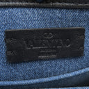 ヴァレンティノ VALENTINO VLTN ロゴ 2Y2B0B78 ブルー×ブラック デニム レザー 2WAYバッグ ブラック金具 青 黒 ショルダー トート スタッズ