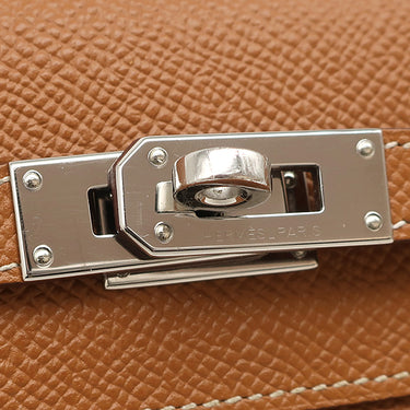 エルメス HERMES ケリーウォレット ロング ゴールド ヴォーエプソン 長財布 シルバー金具 茶