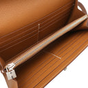 エルメス HERMES ケリーウォレット ロング ゴールド ヴォーエプソン 長財布 シルバー金具 茶