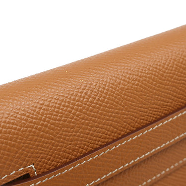 エルメス HERMES ケリーウォレット ロング ゴールド ヴォーエプソン 長財布 シルバー金具 茶