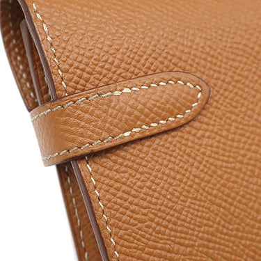 エルメス HERMES ケリーウォレット ロング ゴールド ヴォーエプソン 長財布 シルバー金具 茶