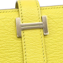 エルメス HERMES ベアンスフレ スフレ シェーブル 長財布 シルバー金具 黄色 二つ折り財布　