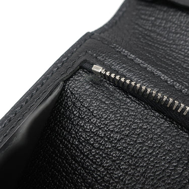 エルメス HERMES ベアンスフレ ブラック リザード 長財布 シルバー金具 黒 二つ折り財布