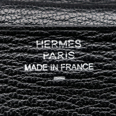 エルメス HERMES ベアンスフレ ブラック リザード 長財布 シルバー金具 黒 二つ折り財布